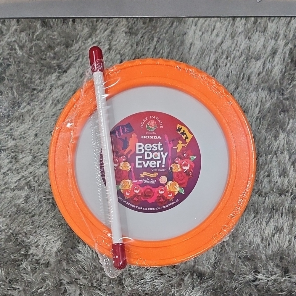 Pasadena Rose Parade  2025 Memorabilia Orange and White Party Drum Kit